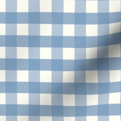 3/4 inch Medium Dorothy Blue gingham check - Soft Blue cottagecore country plaid - perfect for wallpaper bedding tablecloth - vichy check