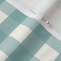 1 inch Large Teal gingham check - Soft Teal cottagecore country plaid - perfect for wallpaper bedding tablecloth - vichy check