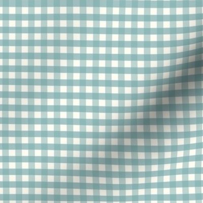 1/4 inch Small Teal gingham check - Soft Teal cottagecore country plaid - perfect for wallpaper bedding tablecloth - vichy check