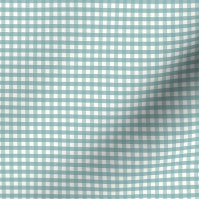 1/6 inch Extra Small Teal green gingham check - Soft Teal cottagecore country plaid - perfect for wallpaper bedding tablecloth - vichy check