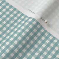 1/6 inch Extra Small Teal green gingham check - Soft Teal cottagecore country plaid - perfect for wallpaper bedding tablecloth - vichy check