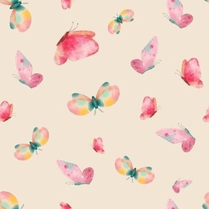 Watercolor Butterfly Ballet in Pastel Hues
