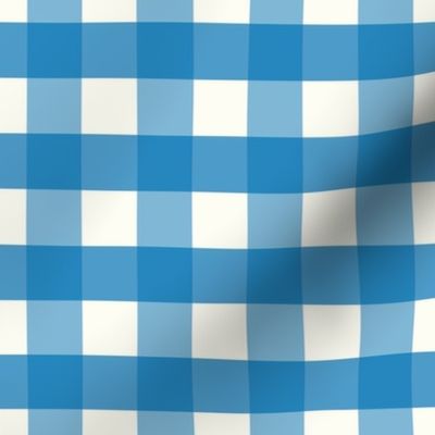 1 inch Large Soft French Blue gingham check - Soft French Blue cottagecore country plaid - perfect for wallpaper bedding tablecloth - vichy check