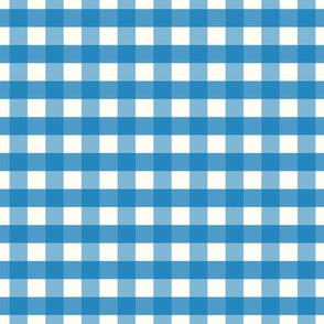 1 inch Large Soft French Blue gingham check - Soft French Blue cottagecore country plaid - perfect for wallpaper bedding tablecloth - vichy check