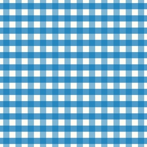 3/4 inch Medium Soft French Blue gingham check - Soft French Blue cottagecore country plaid - perfect for wallpaper bedding tablecloth - vichy check