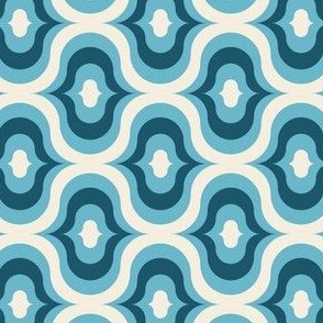 3034 B  Small - retro waves, blue