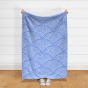 31 Serene Space- Relaxing Seigaiha Dots- Zen Arches- Abstract Boho Wallpaper- Bohemian Spa- Yoga Studio- Meditation Room- Japandi- Cobalt Blue on White- Bright Electric Blue- Extra Large