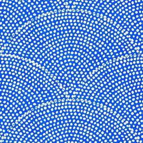 31 Serene Space- Relaxing Seigaiha Dots- Zen Arches- Abstract Boho Wallpaper- Bohemian Spa- Yoga Studio- Meditation Room- Japandi- White on Cobalt Blue- Bright Electric Blue- Large