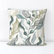 Kelp forest serene whimsical wallscape 12x18'' - half drop repeat