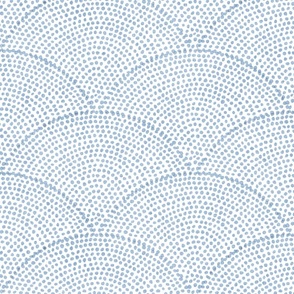 33 Serene Space- Relaxing Seigaiha Dots- Zen Arches- Abstract Boho Wallpaper- Bohemian Spa- Yoga Studio- Meditation Room- Japandi- Sky Blue on White- Pastel Blue- Baby Blue- Medium