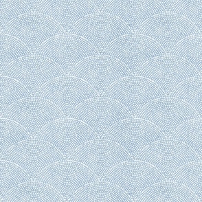 33 Serene Space- Relaxing Seigaiha Dots- Zen Arches- Abstract Boho Wallpaper- Bohemian Spa- Yoga Studio- Meditation Room- Japandi- White on Sky Blue- Pastel Blue- Baby Blue- Small