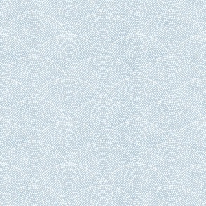 34 Serene Space- Relaxing Seigaiha Dots- Zen Arches- Abstract Boho Wallpaper- Bohemian Spa- Yoga Studio- Meditation Room- Japandi- White on Fog Blue- Pastel Blue- Baby Blue- Small