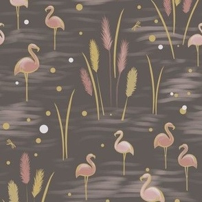 Moonlit Flamingos