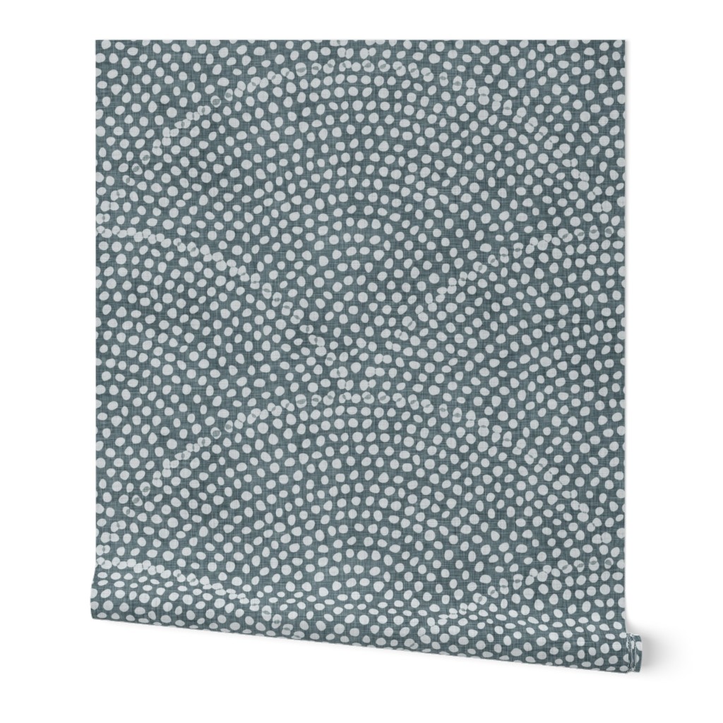 35 Serene Space- Relaxing Seigaiha Dots- Zen Arches- Abstract Boho Wallpaper- Bohemian Spa- Yoga Studio- Meditation Room- Japandi- Slate Blue- Gray Blue- Blue Grey- Extra Large