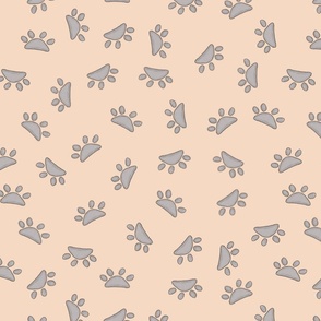 Whimsical Cats & Dogs, cream paws