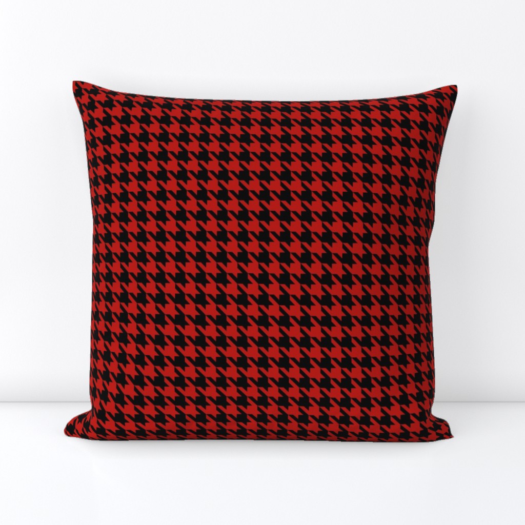 Houndstooth red and black minimalist down pattern