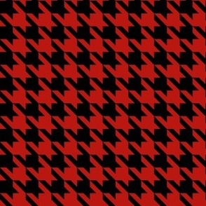 Houndstooth red and black minimalist down pattern
