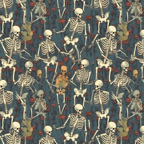 japanese skeleton bone dance party