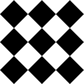 Diagonal Checkerboard Large - Black / White