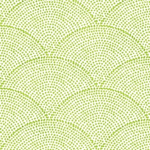 40 Serene Space- Relaxing Seigaiha Dots- Zen Arches- Abstract Boho Wallpaper- Bohemian Spa- Yoga Studio- Meditation Room- Japandi- Lime Green on White- Bright Green- Spring- Dopamine- Medium