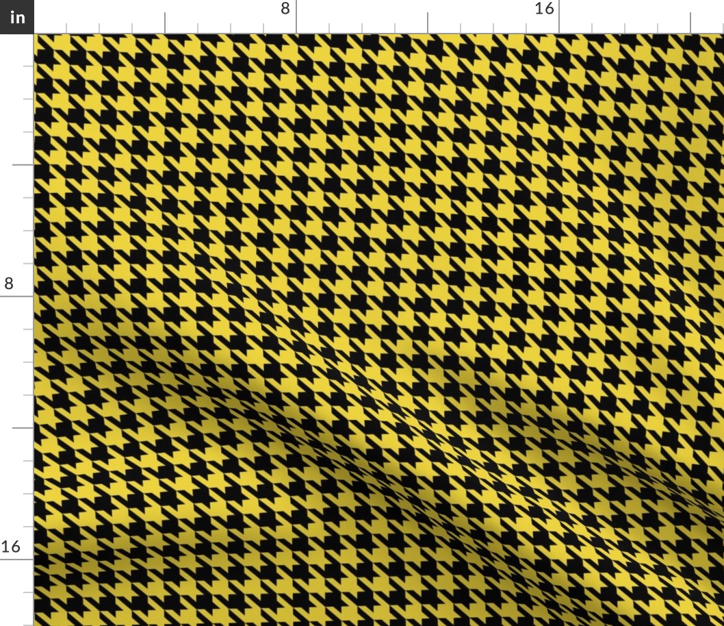 Houndstooth yellow and black minimalist down pattern