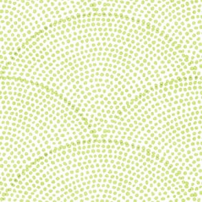 41 Serene Space- Relaxing Seigaiha Dots- Zen Arches- Abstract Boho Wallpaper- Bohemian Spa- Yoga Studio- Meditation Room- Japandi- Honeydew Green on White- Bright Pastel Green- Spring- Large