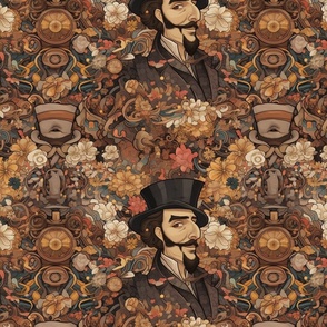 illustration style steampunk lincoln