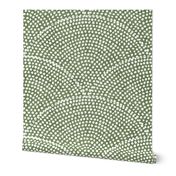 42 Serene Space- Relaxing Seigaiha Dots- Zen Arches- Abstract Boho Wallpaper- Bohemian Spa- Yoga Studio- Meditation Room- Japandi- Sage Green- Moss Green- Earthy Green- Olive- Extra Large