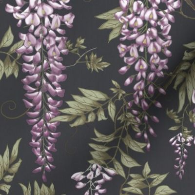 Wisteria pink gray dark japanese