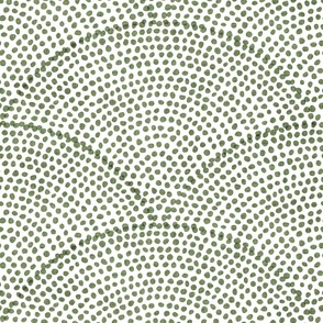 42 Serene Space- Relaxing Seigaiha Dots- Zen Arches- Abstract Boho Wallpaper- Bohemian Spa- Yoga Studio- Meditation Room- Japandi- Sage Green on White- Moss Green- Earthy Green- Olive- Large