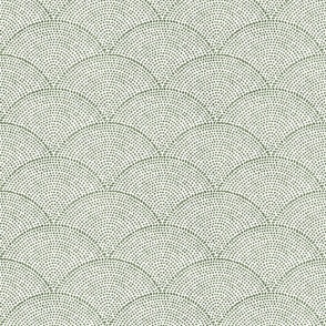 42 Serene Space- Relaxing Seigaiha Dots- Zen Arches- Abstract Boho Wallpaper- Bohemian Spa- Yoga Studio- Meditation Room- Japandi- Sage Green on White- Moss Green- Earthy Green- Olive- Small