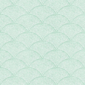 43 Serene Space- Relaxing Seigaiha Dots- Zen Arches- Abstract Boho Wallpaper- Bohemian Spa- Yoga Studio- Meditation Room- Japandi- Jade Green on White- Bright Pastel Mint Green- Small