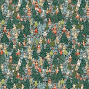 yule forest at christmas inspired by yoshitoshi