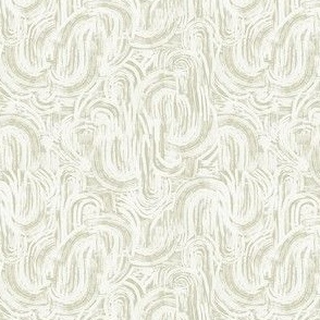 Abstract Curved Brushstrokes - ditsy Scale - Guilford Green and Cream Lines Arches Curves Boho Curvy Sage Olive