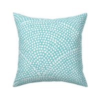 45 Serene Space- Relaxing Seigaiha Dots- Zen Arches- Abstract Boho Wallpaper- Bohemian Spa- Yoga Studio- Meditation Room- Japandi- White on Pool-Light Pastel Turquoise Blue- Baby Blue- Large