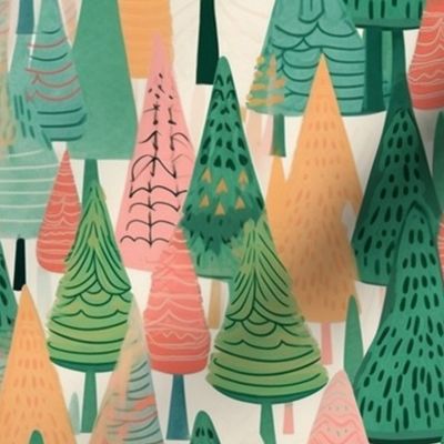 geometric fir trees for christmas