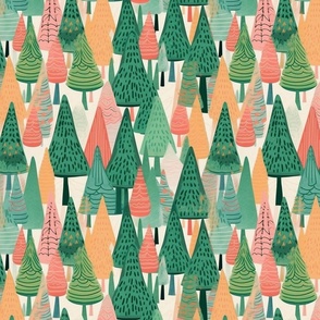 geometric fir trees for christmas