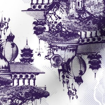 STRANGE FLYING ISLAND TOILE - purple