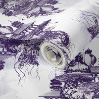 STRANGE FLYING ISLAND TOILE - purple