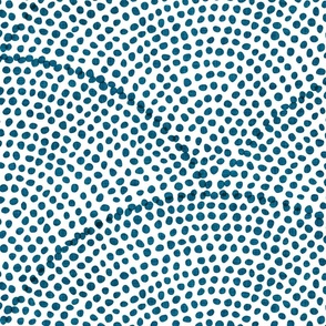47 Serene Space- Relaxing Seigaiha Dots- Zen Arches- Abstract Boho Wallpaper- Bohemian Spa- Yoga Studio- Meditation Room- Japandi- Peacock on White- Turquoise Blue- Dark Teal- Extra Large