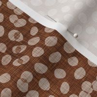 Serene Space- Relaxing Seigaiha Dots- Zen Arches- Abstract Boho Wallpaper- Bohemian Spa- Yoga Studio- Meditation Room- Japandi- Beige on Saddle Brown- Earth Tones- 764324- Extra Large