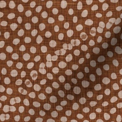 Serene Space- Relaxing Seigaiha Dots- Zen Arches- Abstract Boho Wallpaper- Bohemian Spa- Yoga Studio- Meditation Room- Japandi- Beige on Saddle Brown- Earth Tones- 764324- Extra Large
