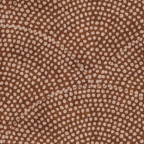 Serene Space- Relaxing Seigaiha Dots- Zen Arches- Abstract Boho Wallpaper- Bohemian Spa- Yoga Studio- Meditation Room- Japandi- Beige on Saddle Brown- Earth Tones- 764324- Extra Large