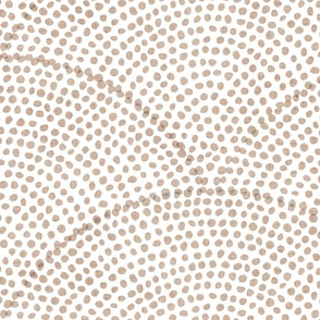 Serene Space- Relaxing Seigaiha Dots- Zen Arches- Abstract Boho Wallpaper- Bohemian Spa- Yoga Studio- Meditation Room- Japandi- Sand Beige on White- Natural- Neutral- CEB6A3 -Extra Large