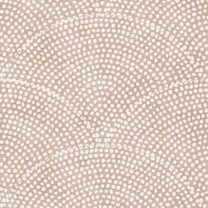 Serene Space- Relaxing Seigaiha Dots- Zen Arches- Abstract Boho Wallpaper- Bohemian Spa- Yoga Studio- Meditation Room- Japandi- White on Sand- CEB6A3- Large