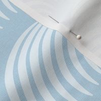 Serene palm Art Deco fern frond plume in pale wedgewood blue wallpaper 12 scale by Pippa Shaw