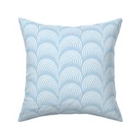 Serene palm Art Deco fern frond plume in pale wedgewood blue medum scale by Pippa Shaw