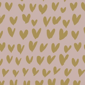 Whimsical Valentine Hearts Fabric Pink and Yellow