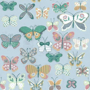 Hand-painted Butterflies in Soft Serene Colors