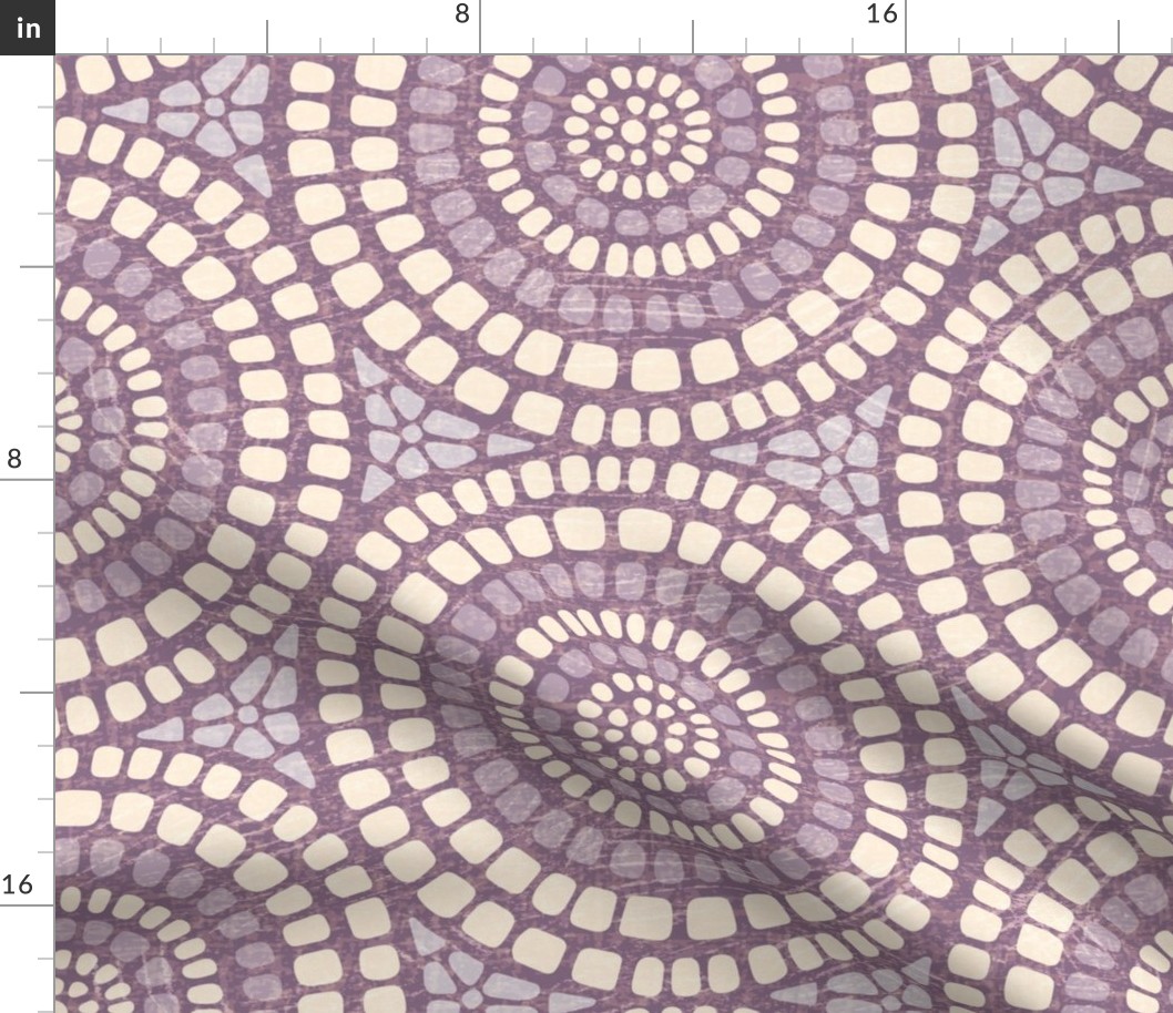 Aged Mandala Mosaic Tile - Extra Large - Heather - Distressed